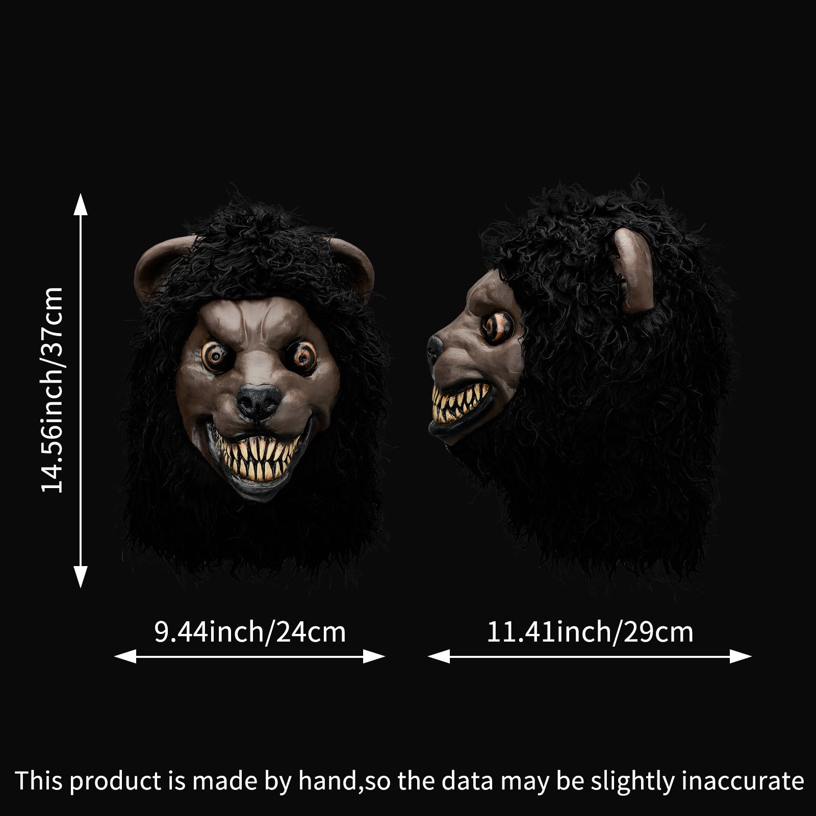 BLACK SCARY LION MASK 401101