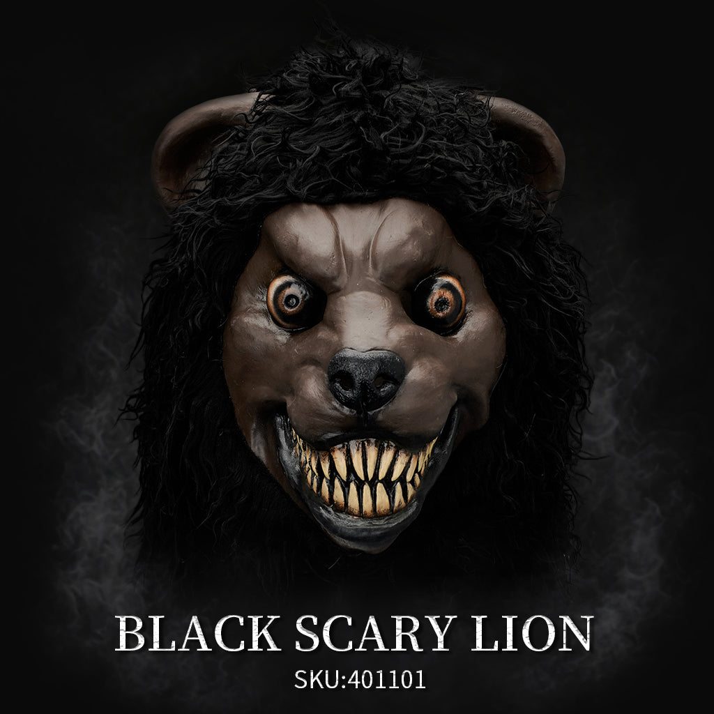 BLACK SCARY LION MASK 401101